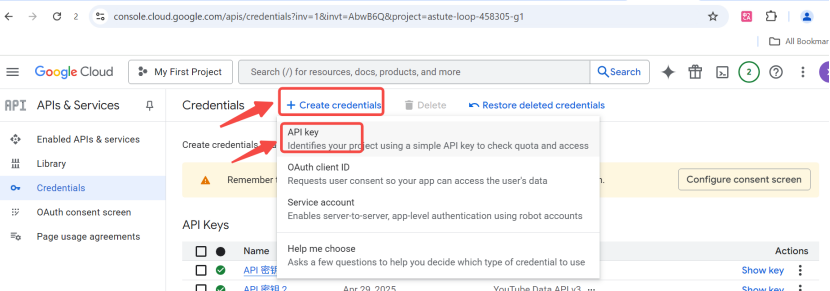 Select APIs & Services